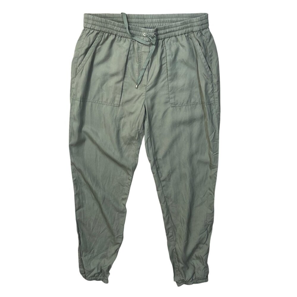 WHBM The Jogger Pant Olive Green Size 8 Long Pull-on Elastic Hem